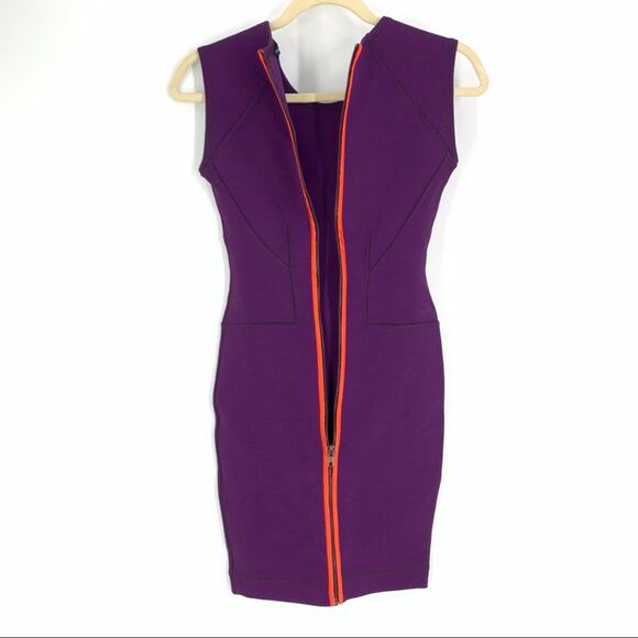 French Connection Purple Bodycon Dress Size 2 - Picture 2 of 6